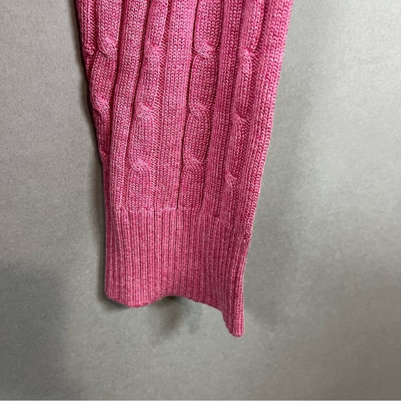 Express Pink Cable Knit Silk Cashmere Blend Long Sleeve Sweater - Picture 4 of 11